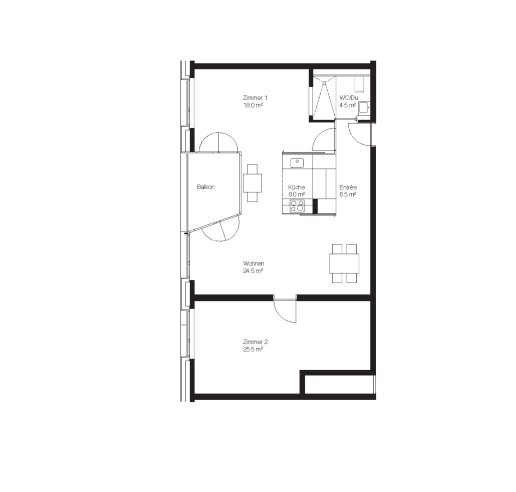 Wohnungstyp A | 3½ Zimmer | 87m²