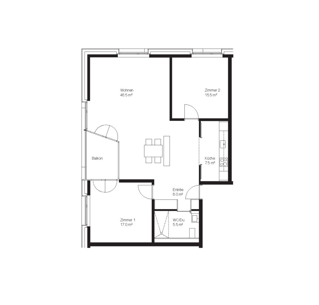 Wohnungstyp B | 3½ Zimmer | 98m²