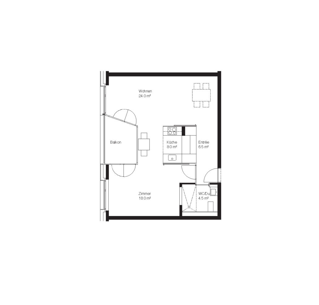 Wohnungstyp C | 2½ Zimmer | 61m²